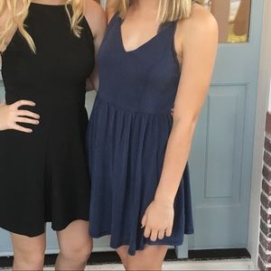 pacsun blue suede dress